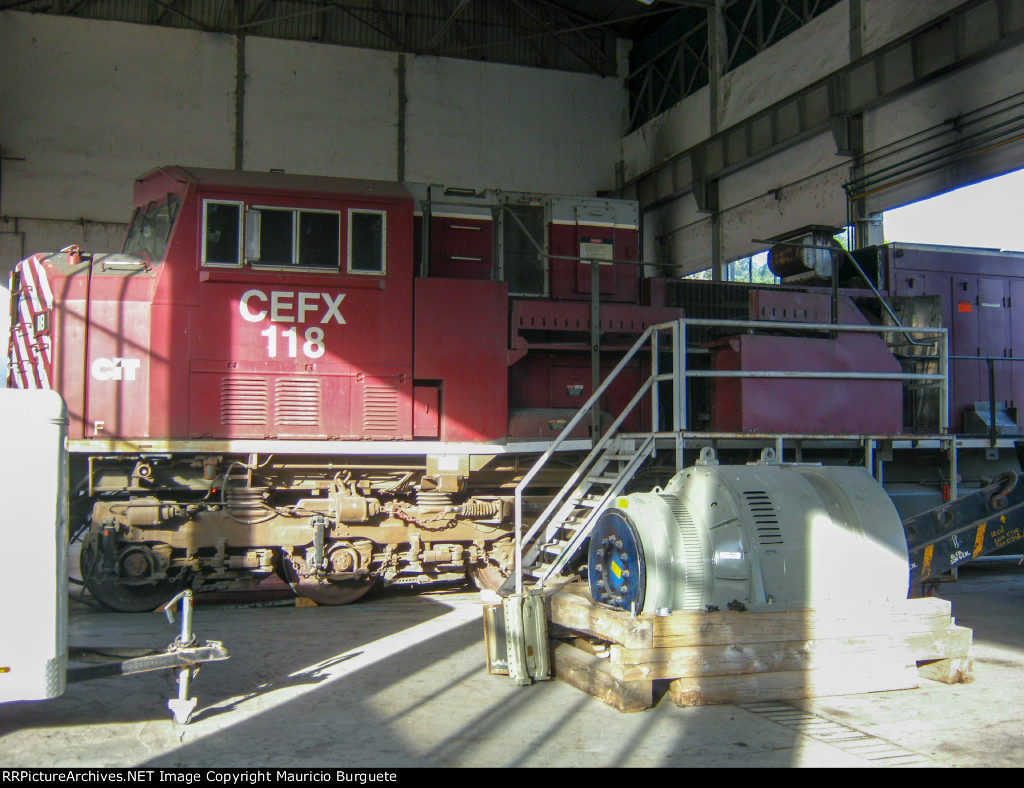 CEFX SD9043MAC Locomotive being repaired